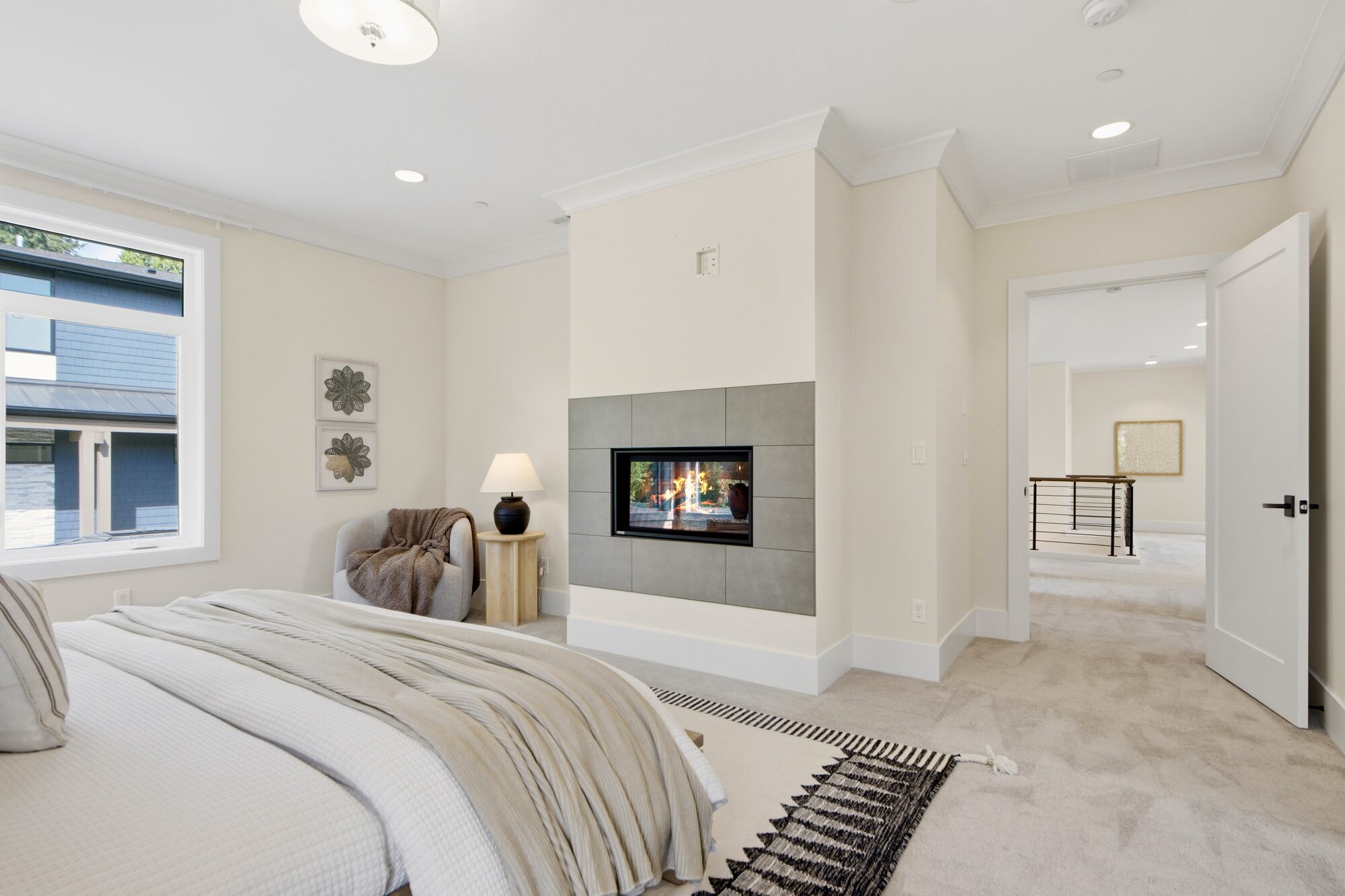 Primary bedroom with fireplace